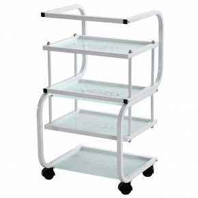 Beauty Trolley with 4 glass shelves