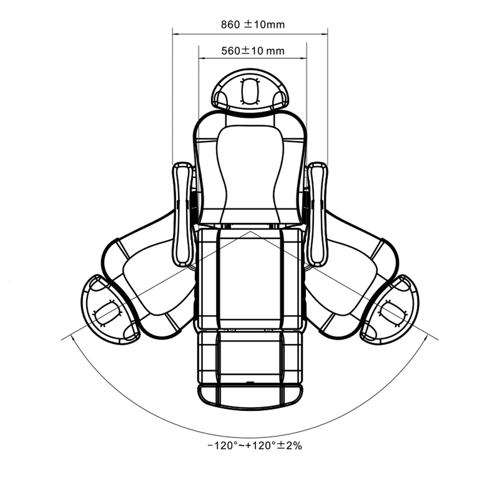 Medical Plus beauty bed with 4 motors grey