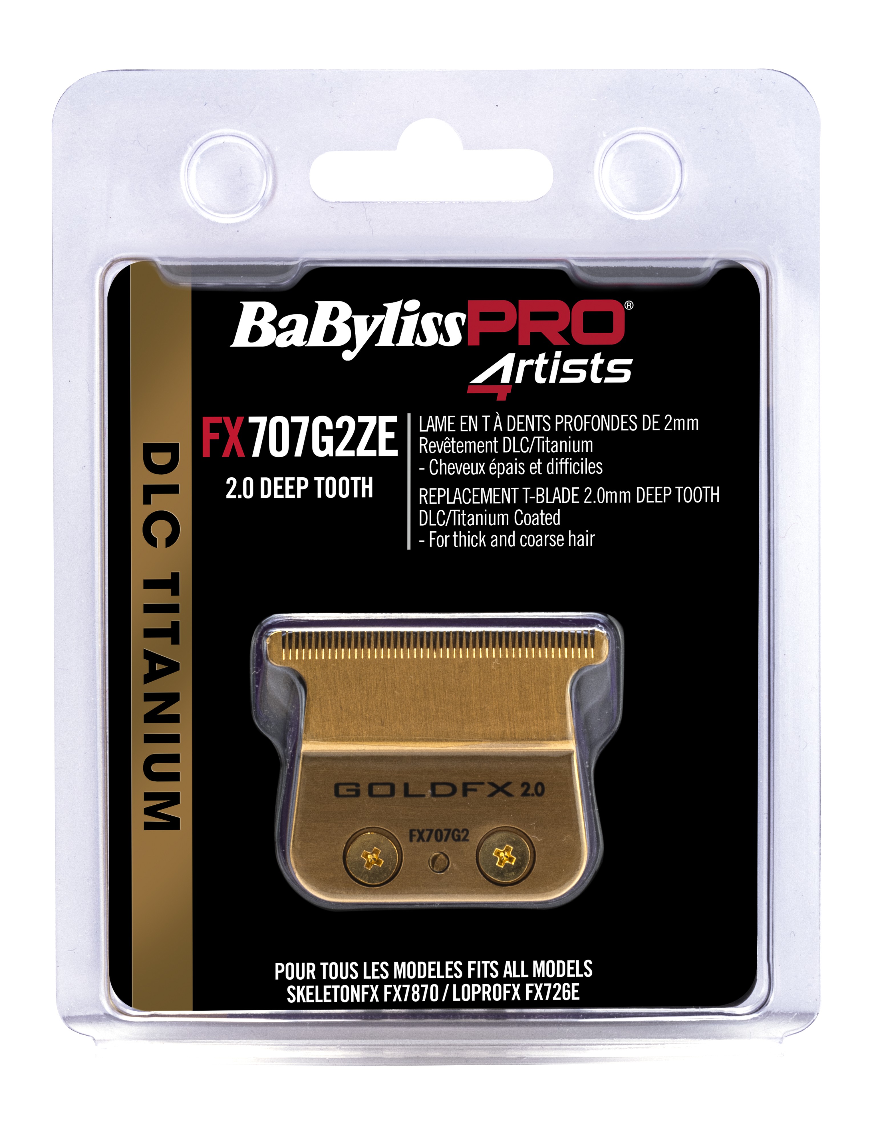 BaByliss PRO Trimmer Blade Gold Deep Tooth DLC Titanium