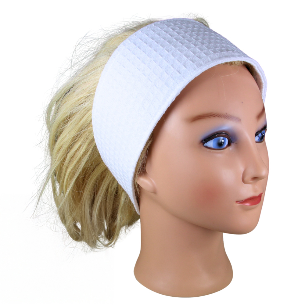 Waffle cotton headband with velcro
