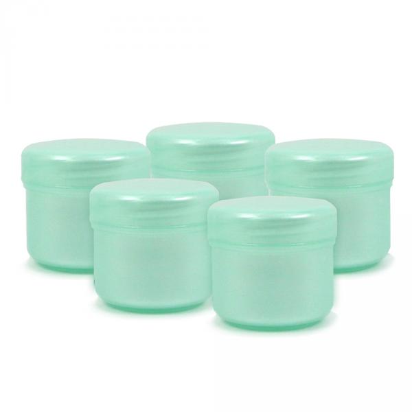 Plastic cosmetic jar green 10ml 5pcs/pack