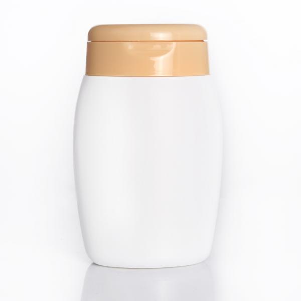 White bottle, with peach flip top 100ml