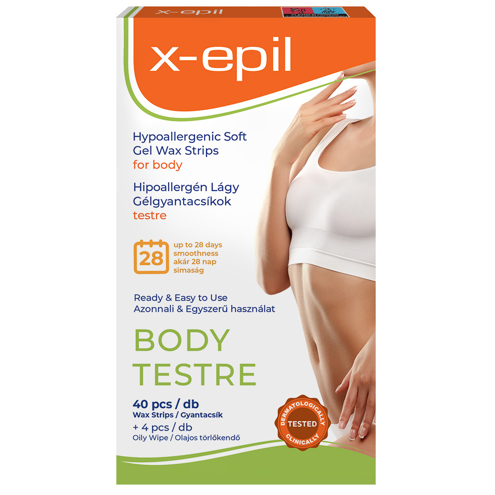 X-Epil Hypoallergenic Gel Wax Strips for body  – 40 pcs