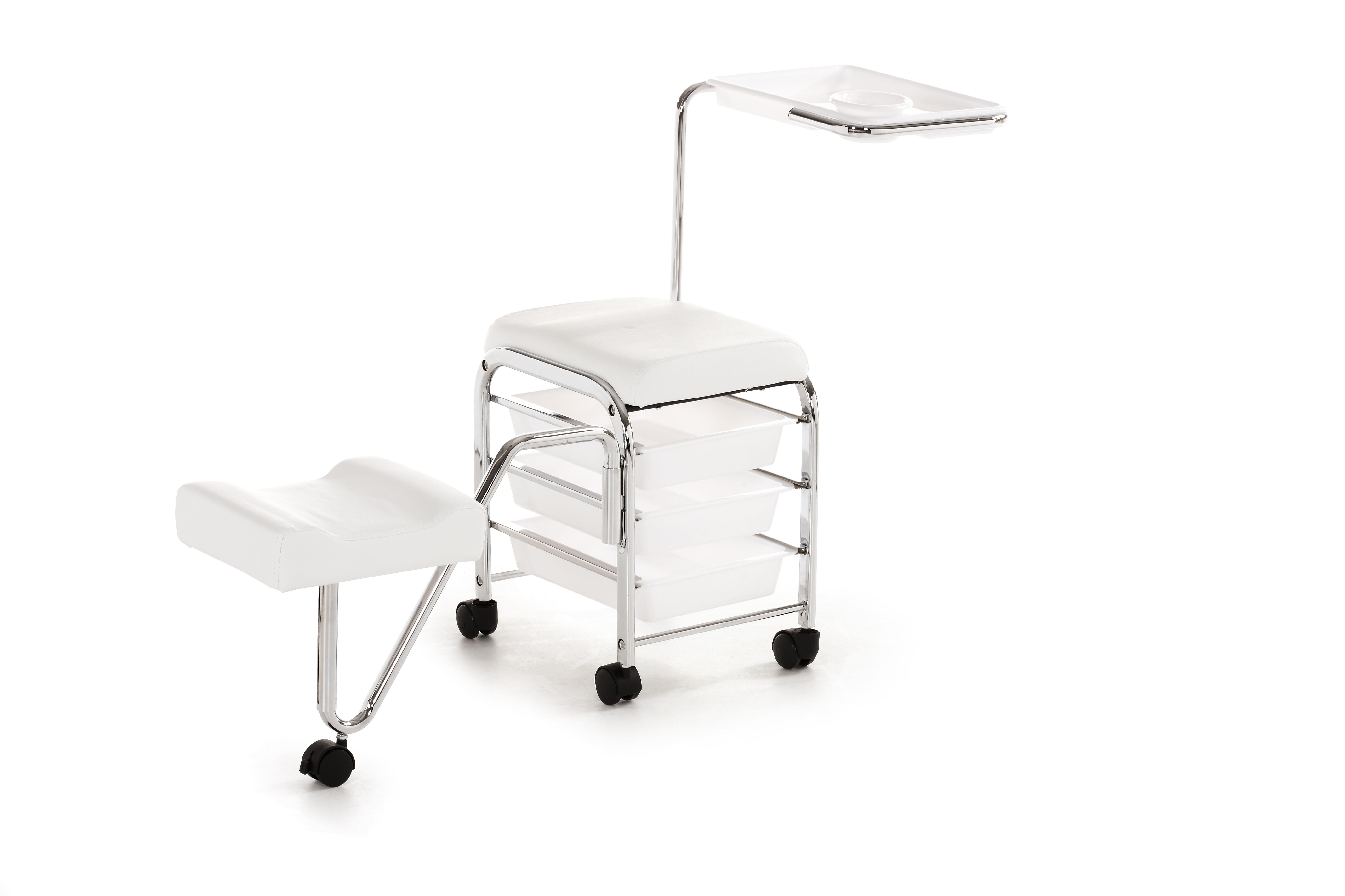 Pedicure service equipment trolley white