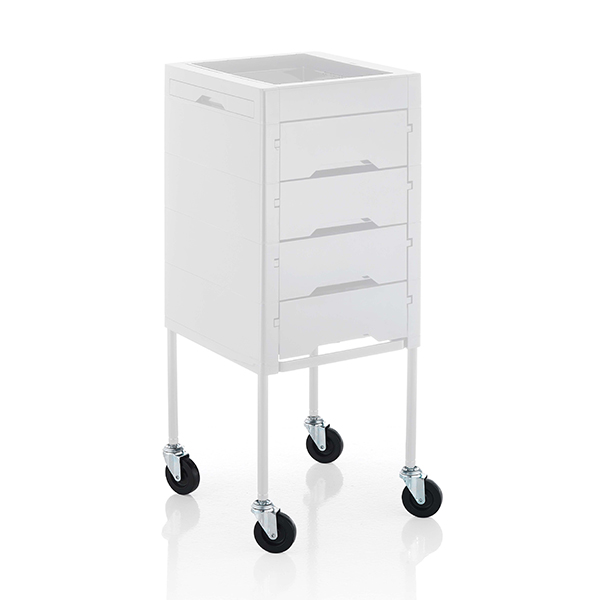 Slide trolley with drawers - White