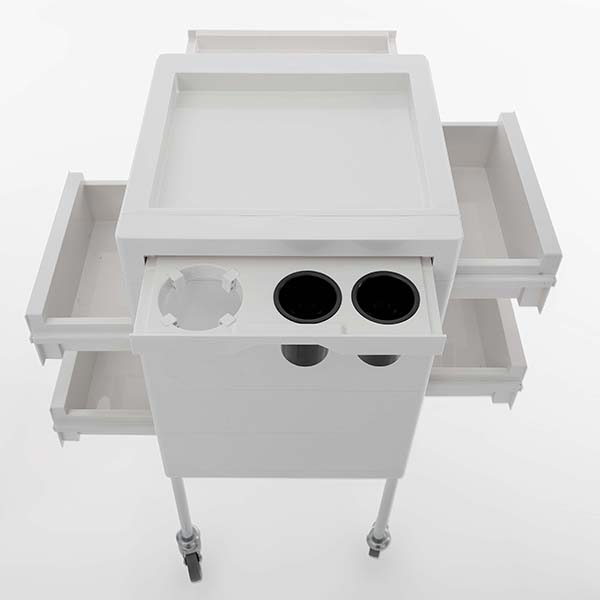 Slide trolley with drawers - White