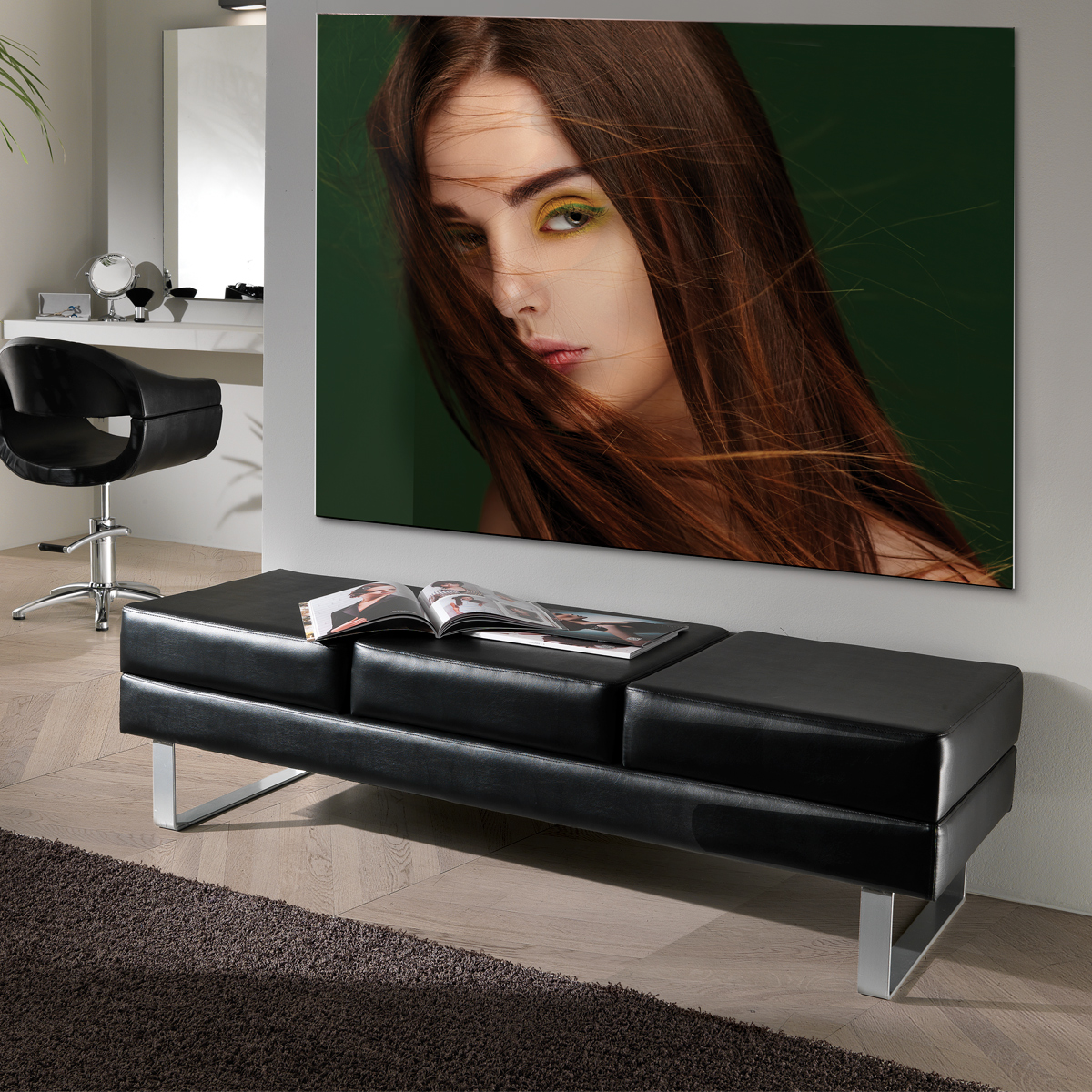 People black waiting-area chair