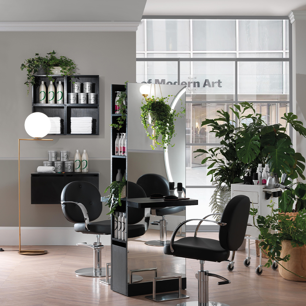 Luce Duo double-sided mirror with shelf