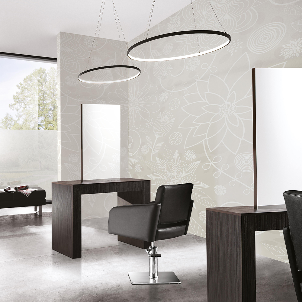 Gemini Duo double-sided mirror with console table