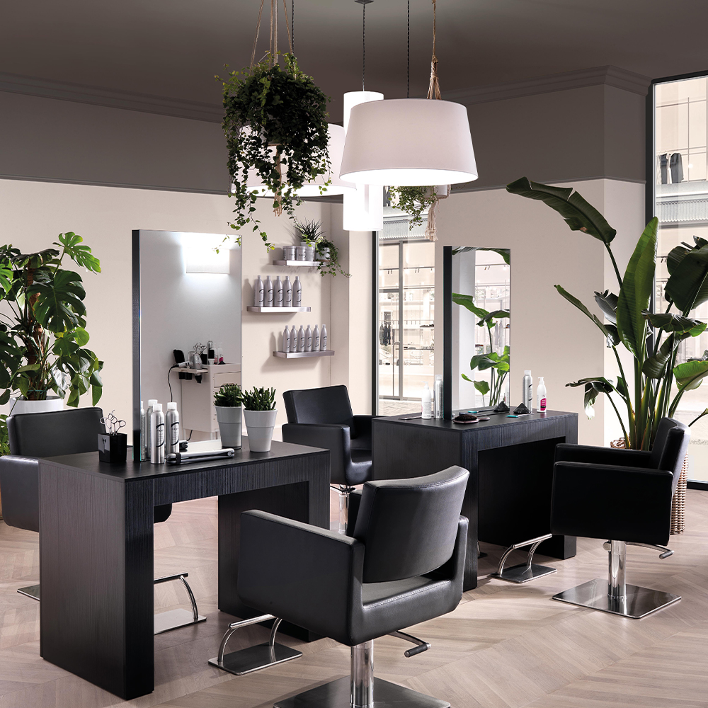 Gemini Duo double-sided mirror with console table