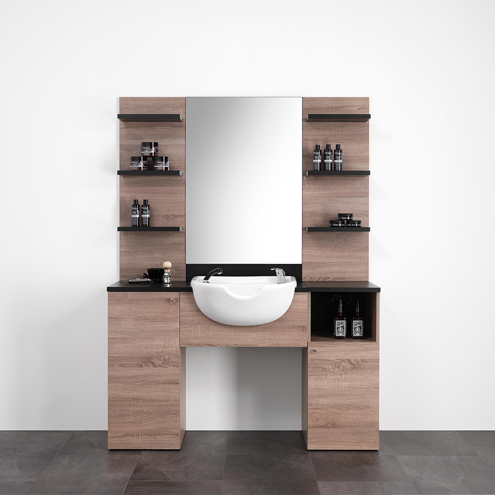 Barber1 Station black laminate & oak