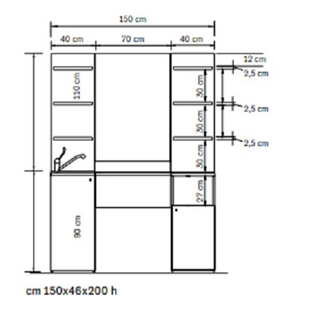 Barber1 Station black laminate & oak