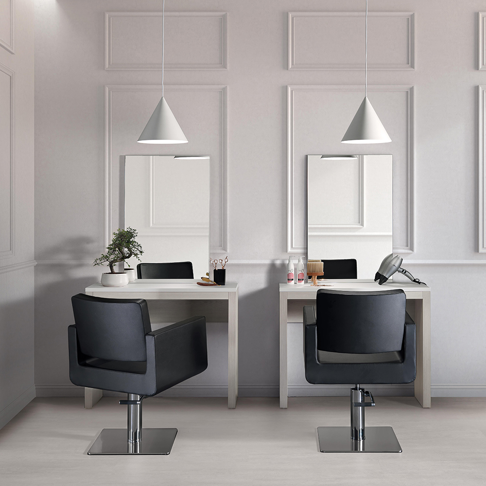 Consolle table with mirror larch and white