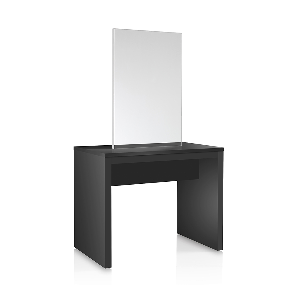 Consolle double-sided table with mirror black
