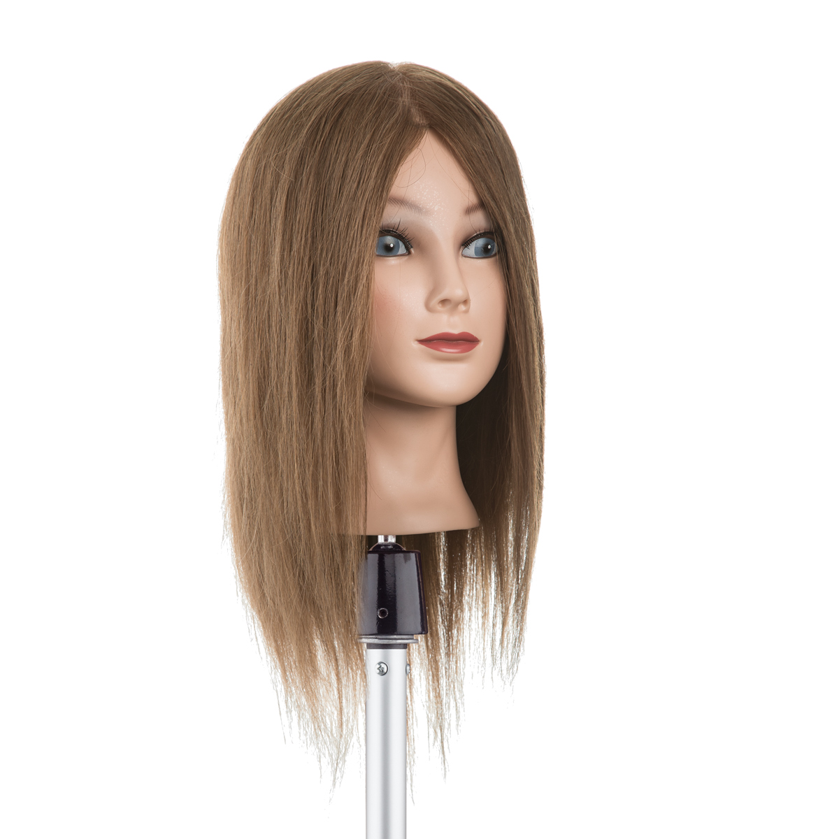 Training head with medium real hair  35cm