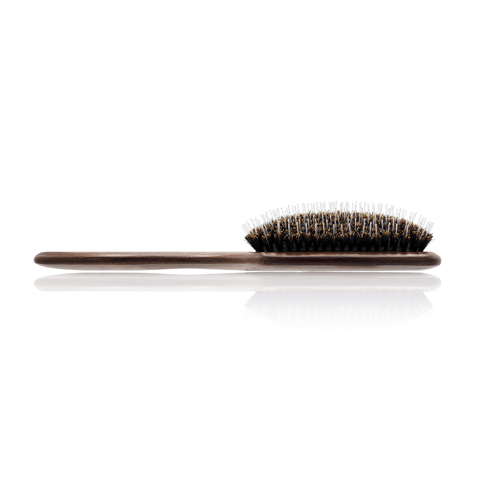 Salon natural brush with nylon and pure boar bristles