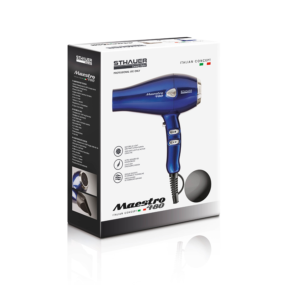 Sthauer Maestro 480 Luxury Blue Platinum Professional hair dryer