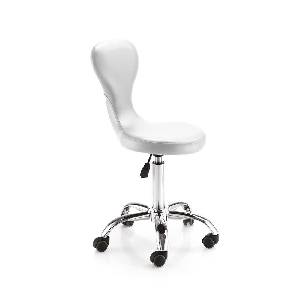 Classic Stool with high back white