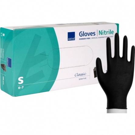 Nitrile gloves - black S- 100pcs (powder free)