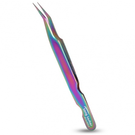 Long Lashes lash tweezers angled - multicolor, 12cm