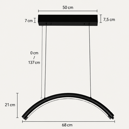 Long Lashes ceiling Moon Pro lamp- black