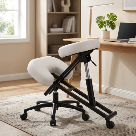 Ergonomic Stool Master Inox white