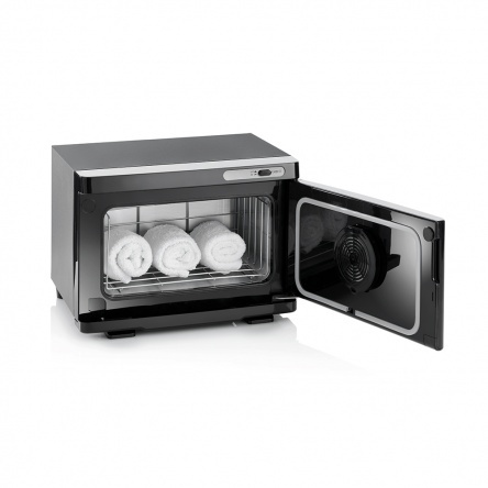 Compact black aroma therapy towel warmer