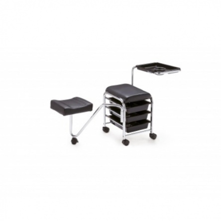 Pedicure service equipment trolley black
