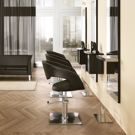 Hair Wave black cutting chair with square base