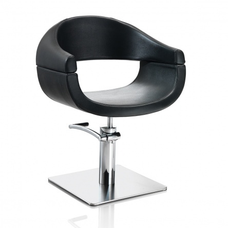 Hair Queen black cutting chair with square base