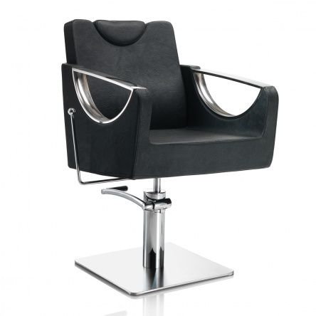 Hair Crown black cutting chair with square base