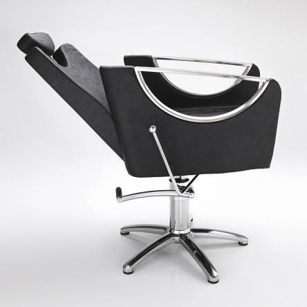 Hair Crown black cutting chair with square base