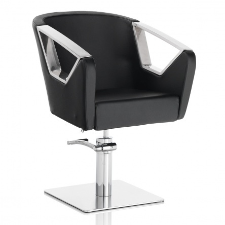 Hair Astra black cutting chair with square base
