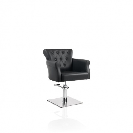 Hair Throne black cutting chair with square base