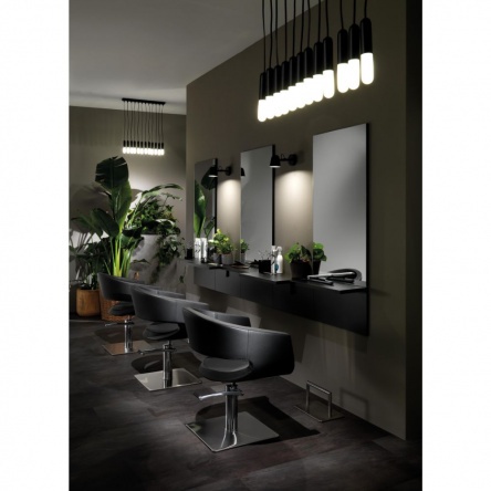 Hair Stylo black cutting chair with square base