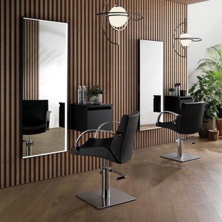 Hair Moon black cutting chair with square base