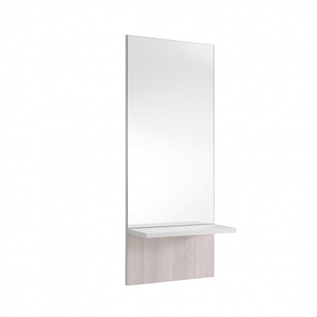 Mirror with larch and white shelf