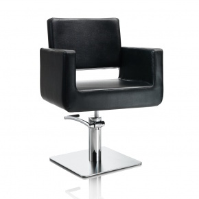 Hair King black cutting chair with square base