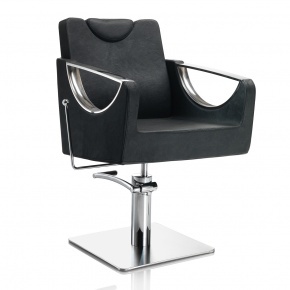 Hair Crown black cutting chair with square base