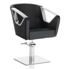 Hair Astra black cutting chair with square base