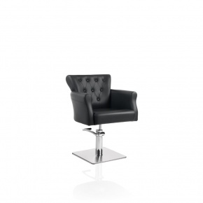 Hair Throne black cutting chair with square base