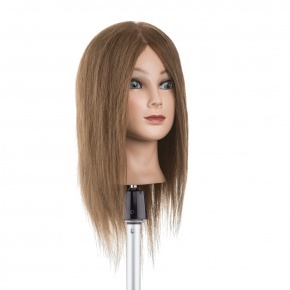 Training head with medium real hair  35cm