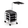 ManiPedi trolley with seat and tray black